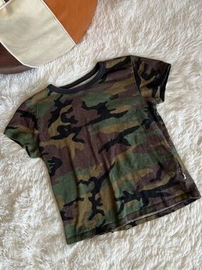 Vans Vintage Short Sleeve Tee in Green and Brown Camo